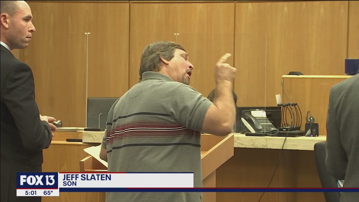 Son tells mother's accused killer to 'burn in hell'